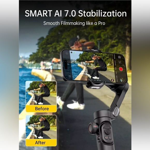 COPY - Phone Gimbal Stabilizer 3-Axis Smartphone Foldable Gimbal Gimble with Fo… - Picture 5 of 8